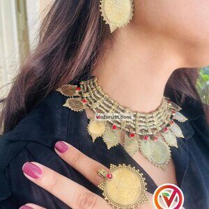 Afghan Tribal Coins Jewelry Set, Afghan Coins Jewelry, Antique Coins